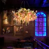 Hanglampen Muziek Restaurant Kleurrijke Roze Kristallen Lamp Beauty Club Privékamer Decoratie Sfeer Zachte Kunst Kroonluchter