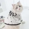 Roupas de vestuário para cães cães pequenos vestido de cachorro de verão com estampa de gato saia bichon chihuahua preto branco respirável vestidos roupas para animais de estimação para