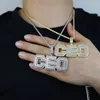 Anhänger Halsketten Iced Out Bling CZ CEO Halskette Zweifarbige Farbe Zirkonia Buchstaben Hip Hop Männer Frauen Schmuck 230803