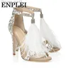 Kleidschuhe XPAY Sexy Sandalen Damen Pump Sommer Strass Reißverschluss Feder High Heel Mandel Damen Hochzeit Pump Schuhe Größe 34-43 Z230804