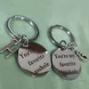 Keychains Unisex Car Keys Keychain DIY Matching Stainless Steel You're My Favorite Keyring Fashion Accessories Ornaments Metal Medallions