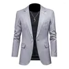 Costumes pour hommes 2023 solide gris couleur étape col mince Blazer formel affaires porter un bouton costume taille S-5XL