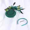 Wide Brim Hats Bucket Bride Fascinator For Weddings Accessorie Elegant Butterfly Headwear Ladies Church Fedora Cap Hair Pin Mesh Hat 230804