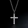 Pendanthalsband Fashion Cubic Zircon Cross Choker Halsband Guldfärg liten för Women Party Wedding Jewelry