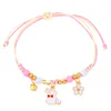 Bracelets Fashion Butterfly Rope Bracelet for Women Cute Rabbit Animal Beads Summer Friendship Wedding Wrist Jewelry Gifts R230804