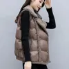 Coletes femininos inverno lã de cordeiro patchwork colete moda coreana gola virada para baixo colete de algodão plus size feminino solto sem mangas parkas