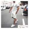 Tute da uomo Tuta da uomo 21 Pantaloncini estivi a maniche corte Abiti casual in puro colore Pantaloni a due pezzi traspiranti Active Sweat Dhrdz