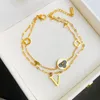 Luxury 18 Gold Plated Bracelet Women Waterproof Four-leaf Clover Bracelet With Designer 925 Diamond Letter Bracelet High-quality Jewelry Gift