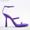 Buty sukienne Traf Slim High Sling Sandals Purple High Sandały na wysokim obcasie 2023 Lato wysokie pięta luksusowe sandały damskie Z230804