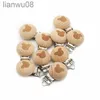 Pacifiers# 5Pcs Natural Beech Wood Animal Pacifier Clips Baby Teether Safety Clasp DIY Nipple Chain Accessories x0804