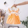 Fille Robes Né Bébé Filles Robe D'été À Manches Courtes Coton Fleur Vêtements Mode 0-3T