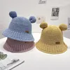 Cappelli a tesa larga Cappello di paglia kawaii Cappello estivo Orecchie da orso Visiera parasole Berretto coreano Tessuto da spiaggia Secchio Protezione solare solida Pescatore Ragazza da viaggio