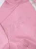 Женские куртки Y2K без пупок розовой алфавит короткая кожаная куртка Женская осенняя уличная одежда сексуальная мода Mujer полузащитник с длинным рукавом 230803