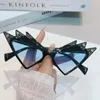 Okulary przeciwsłoneczne punk Cat Eye Diamonds Kobiety Mężczyźni Trendy Kieliszki Słońce Seksowne Hip Hop steampunk okulary de Sol Oculo