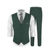 Tute da uomo Gilet e pantaloni in lino Completo da 2 pezzi Slim Business Casual Solid Fit Wedding Grooms Set da lavoro con fazzoletto da taschino