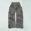 Women's Jeans 2023 Autumn Tie Dye Camouflage Versatile Cargo Three Dimensional Pocket Pants Waistband