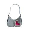 Hobo Sacs 2023 Nouveau Diamant Ensemble Amour Sac À Bandoulière Crescent Caeislkciel Niche Denim Aisselle pour Femmes 230804