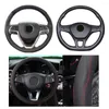 Steering Wheel Covers Durable Useful Car Cover Comfortable For 15"/37-38CM PU Leather Black And Red General Parts