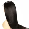 Perucas de cabelo humano de renda completa VMAE 10" a 24" cutícula virgem crua alinhada preto natural 130% 150% densidade renda transparente reta