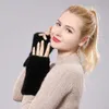 Rękawiczki bez palców kobiety 100 prawdziwy oryginalny dzianinowy futra norki zimowe ciepłe damę ręcznie robione dzianinowe rękawiczki 230804
