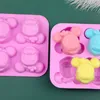 Baking Moulds Cute Cartoon Silicone Mold Character Mouse Cat Dog DIY Cake Soap Tray 3D Chocolate Drip Decorative 230803