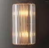 Lampade da parete Crystal Sconce Modern Retro LED Lineare Ottone Cromo Nero Lustro Camera da letto Soggiorno Luci del corridoio