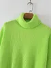 Женские свитера Флуоресцентный зеленый водолаз