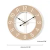 Wall Clocks 60cm Silent Non Ticking Wood Grain Clock For Living Room Bedroom Kitchen Office Classroom Decor