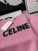 Kvinnors t-shirtdesigner CE23 Spring/Summer New Heavy Industry Beaded Letter långärmad topp casual mode mångsidig rund nackstickande skjorta enkel 3m0n