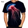 T-shirts pour hommes dernière mode Animal méduse T-Shirt homme/femme imprimé 3D décontracté à manches courtes été