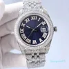 Diamantuhr für Herren, automatische mechanische Designer-Uhren, wasserdicht, 41 mm, Saphir-Damen-Business-Armbanduhr mit diamantbesetztem Stahlarmband
