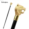 Trekkingstöcke Gold Luxuriöser Tigerkopf-Griff Mode-Gehstock für Party Dekorativer Gehstock Eleganter Crosier-Knopf-Gehstock 93 cm HKD230804