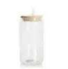 Ca us 16oz sublimering glas tumbler frostad cola kan bambu lock öl svans kopp whisky kaffemugg is