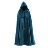 Men's Trench Coats Halloween Cape With Hat Super Soft Cosplay Fine Texture Hooded Cloak Witch Outfit Pography Prop