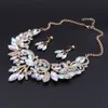 Wedding Jewelry Sets Luxury Indian Bridal Party Costume Jewellery Womens Fashion Gifts Leaves Crystal Necklace Earrings 230804