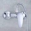 Rubinetto per doccia per bagno Rubinetto per vasca da bagno in argento Rubinetto per miscelatore con valvola di controllo per doccia a parete con montaggio a mano R230804