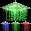 Bathroom s LED Light Square Automatic Changing Water Saving Rain High Pressure Bathroom Rainfall Shower Temperature R230804