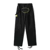 Herrlast haruku tryck Multi Pocket Overalls Hip Hop Punk Rock Wide Leg Pants Overdimensionerade Streetwear