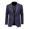 Garnitury męskie wiosenne modne marka paski Blazers Men Casual Suit Wzór Koreańską wersję Blue Male Slim