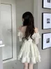Vestidos casuais 2023 verão elegante babados vestido de fada feminino doce festa lolita manga longa uma peça moda feminina coreana