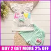 Kleding Sets 2021 Baby Meisjes Kleding Sets Kinderen Zomer Kleding Cartoon Mode Mouwloos T-shirt Korte Broek 2 Stuks Outfits voor Girs X0803