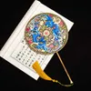 Chinese Style Products Classical Suzhou Embroidery Fan Handmade Double-Sided Embroidery Circular Fan Antique Fan Traditional Embroidered Fan