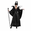 Temadräkt M-2XL Halloween Witch Maleficent Sleep Beauty Movie Come On Adult Evil Women Dress Horn Hat Set Helmet Hat Bar Z230804