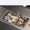 Lavello da cucina in acciaio inossidabile di lusso Lavabo per verdure per apparecchio domestico con accessori per lo scarico del rubinetto della cucina Lavello da cucina