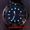 Orologi da polso LARIMOKER 40mm Bracciale Oyster sottomarino nero dorato Orologi automatici NH35 MIYOTA8215 PT5000 Chiusura deployante