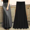 Skirts Ginzagirl OL Womens Elastic A-line Waist Hip Slim Long Loose Sheds Split Large Size Knitted Buttocks