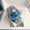 Herenhorloge Saffierkristal horloge Blauw zwart en wit automatisch mechanisch horloge Diamanten wijzerplaat Roestvrij stalen oesterband horloge horloges hoge kwaliteit-1