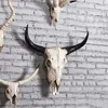 Dekorativa föremål figurer vägg 3d shofar/horn skalle prydnad longhorn får/ko skalle konst hantverk vilda djur figur hem dekor halloween 230804