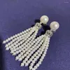 Dangle Earrings Gorgeous Design South Sea Round White Pearl Earring 925s