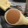 Women Raffia medium leather-trimmed tote bag Basket Straw Bag Palm and Leather Designer Hand Woven Cross Body Open Beach Handbag Ladies Summer Weave Shoulder Bags